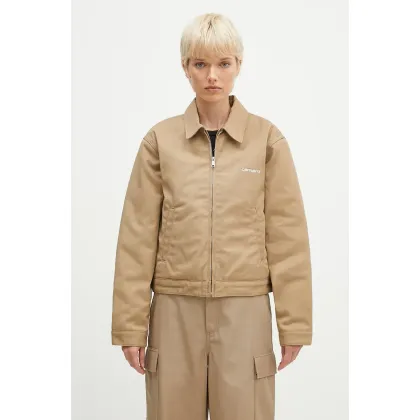 Zdjęcie Carhartt WIP kurtka Module Script Jacket damska kolor beżowy przejściowa I033774.1Q501