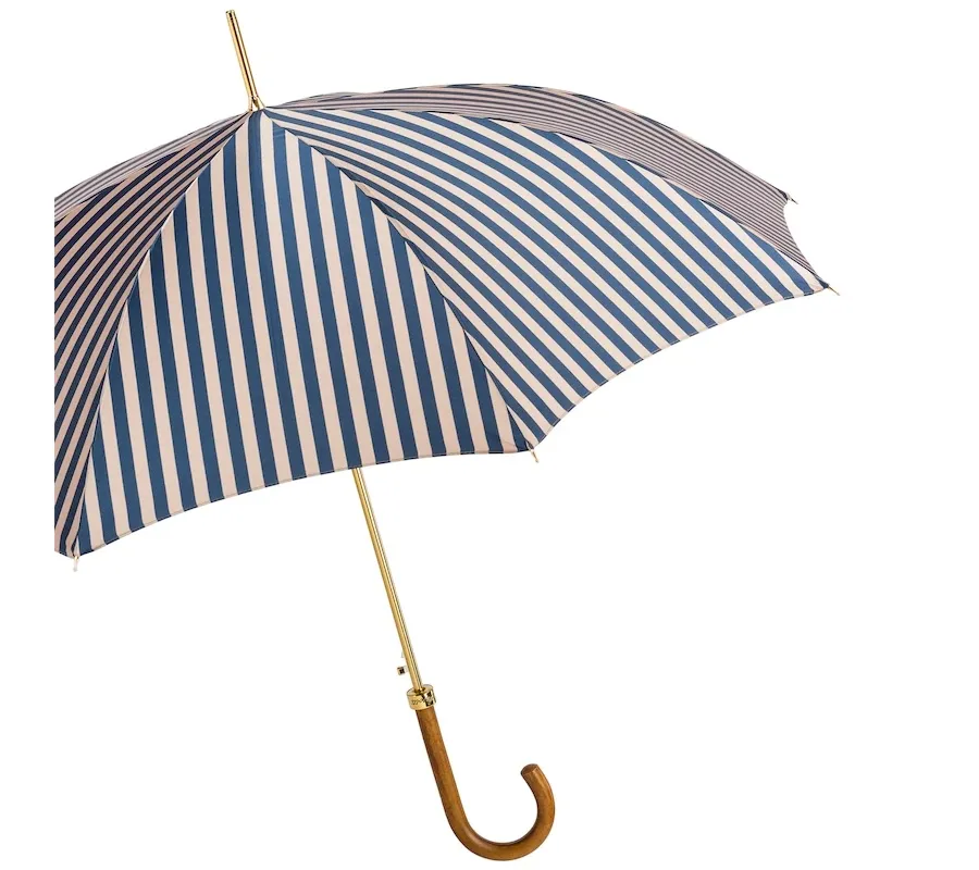 obrazek 8 Klasyczny ponadczasowy parasol damski w niebieskie paski – Pasotti