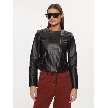Zdjęcie Patrizia Pepe Kurtka skórzana CO0361/L1HZ-K103 Czarny Regular Fit