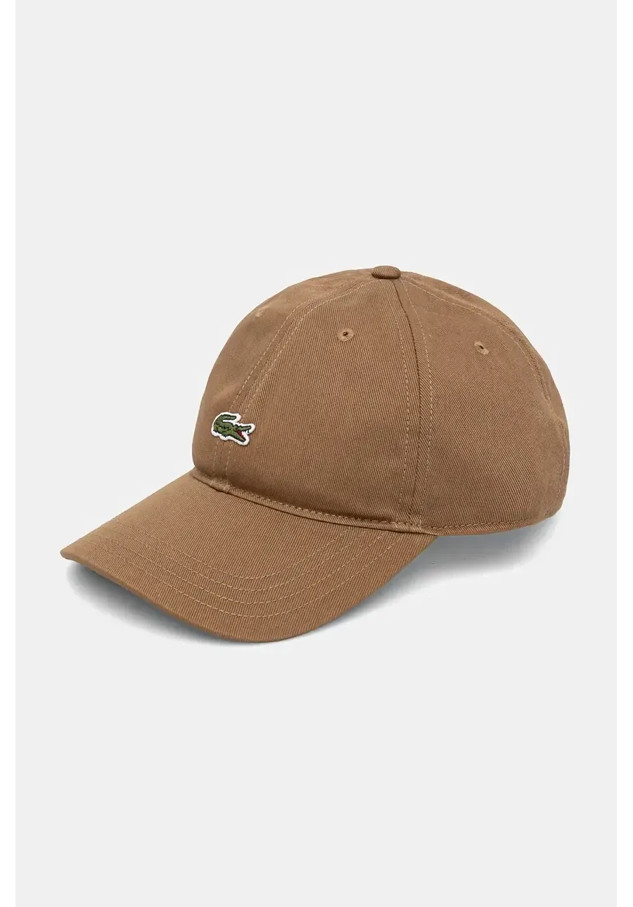 obrazek 1 Lacoste czapka z daszkiem bawełniana kolor brązowy z aplikacją