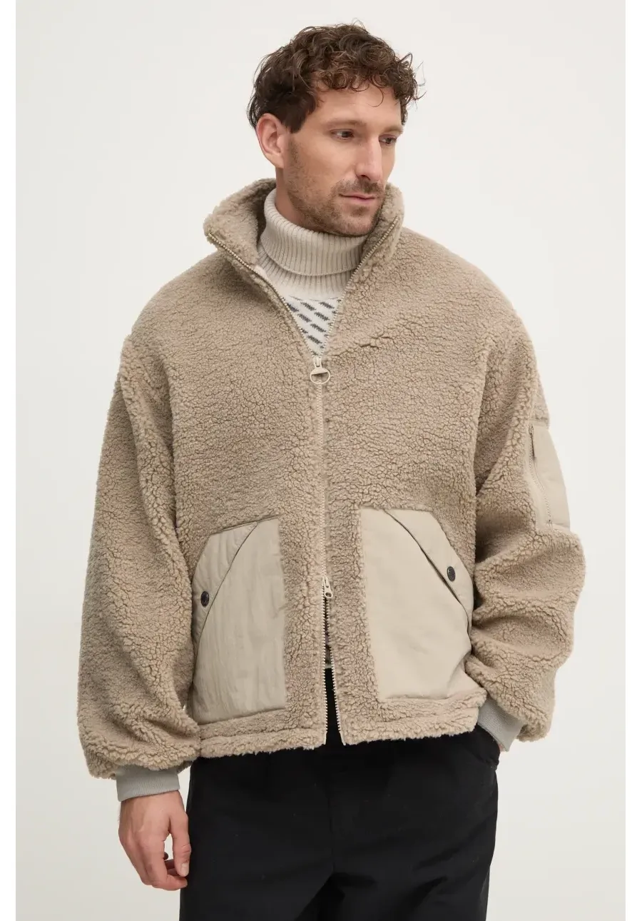 obrazek 1 Barbour kurtka męska kolor beżowy przejściowa oversize MFL0200ST31