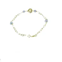Picture Elegant bracelet with a central perforated heart and zircon balls