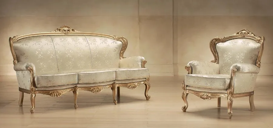 obrazek 1 Elitarna sofa i fotel do luksusowego salonu w stylu antycznym – Morello Gianpaolo