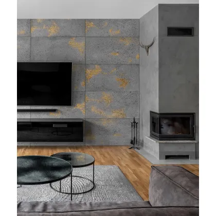 Zdjęcie 60x60 cm DS - (ciemny popiel, złote kruszywo) - płyta beton architektoniczny ultralekka