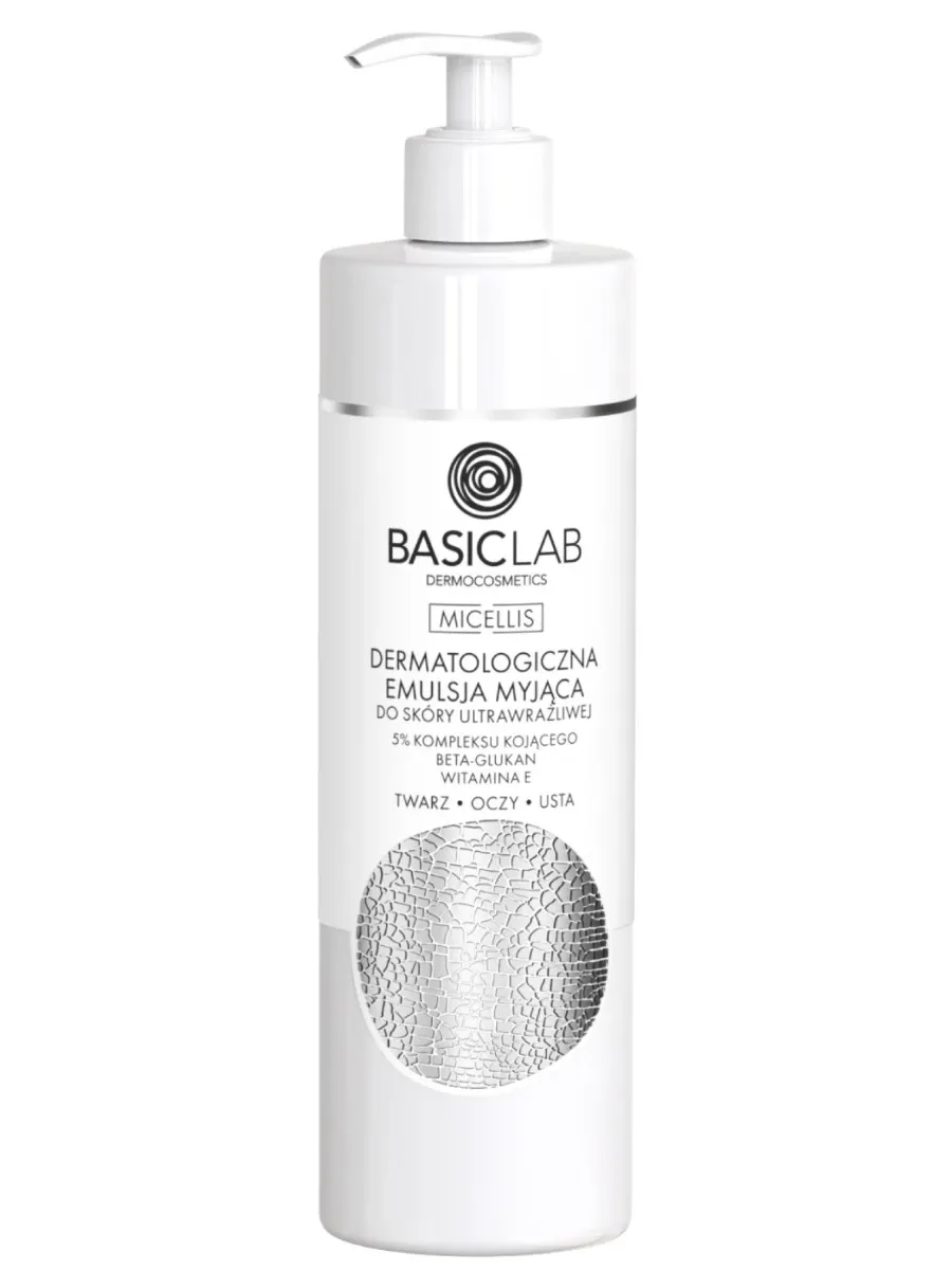 obrazek 1 BasicLab Dermatologiczna emulsja myjąca do skóry ultrawrażliwej 300 ml Basiclab Dermocosmetics