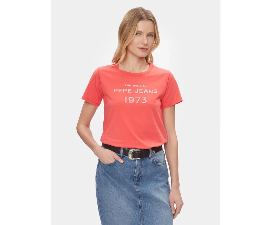 obrazek 1 Pepe Jeans T-Shirt Harbor PL505743 Czerwony Regular Fit