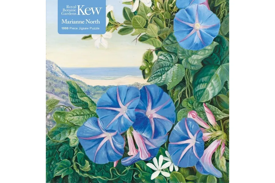obrazek 1 Puzzle dla dorosłych Kew: Marianne North: Amatungula i Blue Ipomoea, Republika Południowej Afryki - Flame Tree Publishing