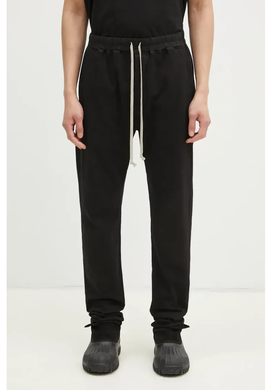 obrazek 1 Rick Owens spodnie dresowe bawełniane Berlin Drawstring kolor czarny gładkie DU01E3392.RIG
