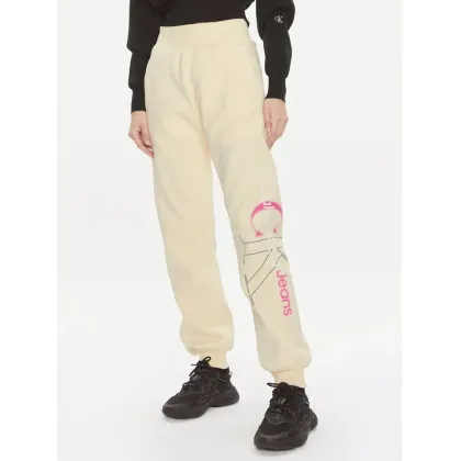 Zdjęcie Calvin Klein Jeans Spodnie dresowe Bold Monologo J20J222606 Żółty Relaxed Fit