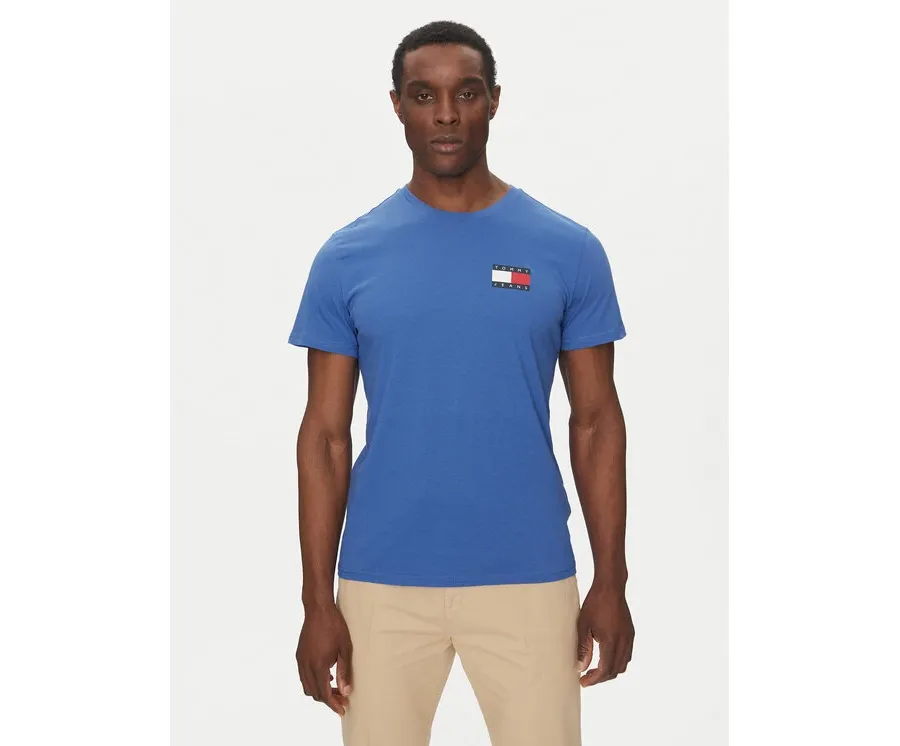 obrazek 1 Tommy Jeans T-Shirt Essential DM0DM20740 Niebieski Slim Fit