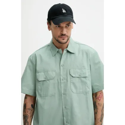 Zdjęcie Dickies koszula męska kolor zielony regular z kołnierzykiem klasycznym