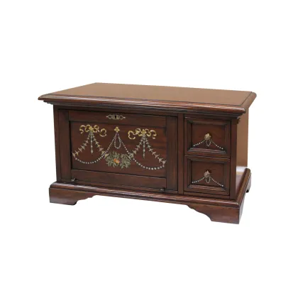 Zdjęcie Gustowna włoska komoda z dwiema szufladami i klapą wykonana z litego drewna