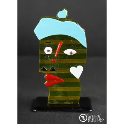 Zdjęcie Ekskluzywny abstrakcyjny pop-art rzeźba Picasso w szkle Murano