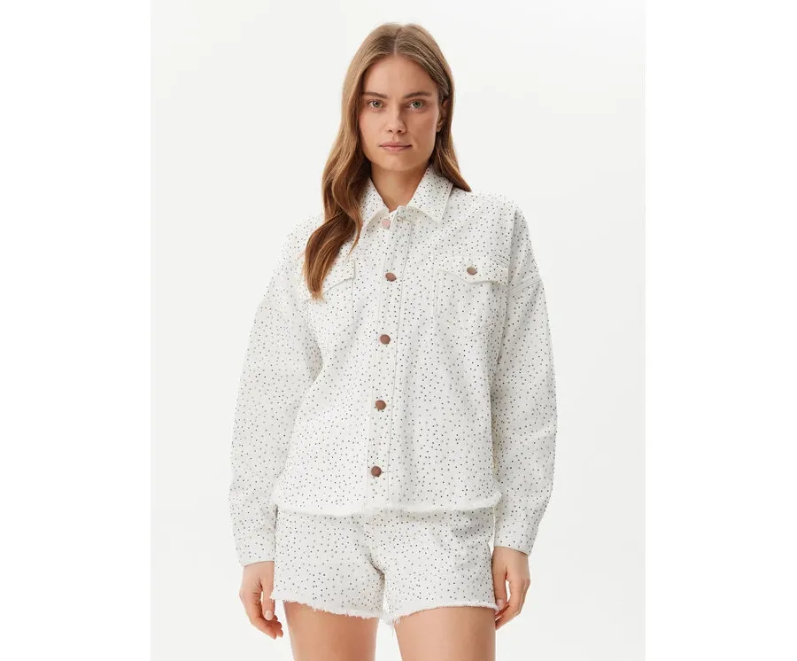 obrazek 1 Guess Kurtka jeansowa W5GN90 D5N91 Biały Regular Fit
