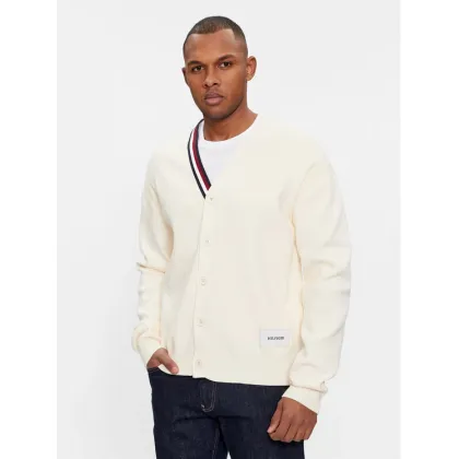 Zdjęcie Tommy Hilfiger Kardigan Global Stripe Cardi MW0MW33521 Écru Regular Fit