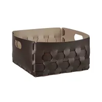 Picture Designer Dubai leather basket, dimensions 35x35xH20 cm, chocolate color