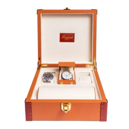 Picture Light brown leather case for 6 watches