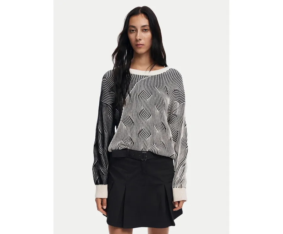 obrazek 1 Desigual Sweter Ottawa 24WWJF10 Szary Regular Fit