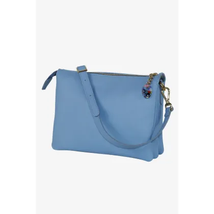 Zdjęcie Ekskluzywna skórzana torebka w kolorze błękitnym - Terrida