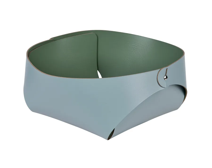 obrazek 1 Oryginalny skórzany koszyk w kolorze błękitu nieba