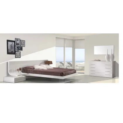 Zdjęcie Elegancki, minimalistyczny zestaw do sypialni ( łóżko, komoda, stolik nocny ) - Epoca