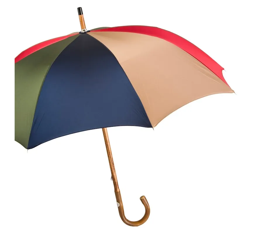 obrazek 6 Stylowy wielokolorowy parasol męski z piękną drewnianą rączką - Pasotti