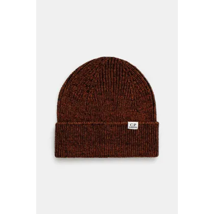 Zdjęcie C.P. Company czapka z domieszką wełny Knit Cap kolor brązowy z cienkiej dzianiny 17CMAC300A006170A