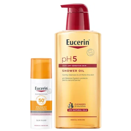 Zdjęcie Zestaw Eucerin Pigment Control SPF50 + Pigment Control SPF50+ Fluido chronny