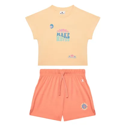 Zdjęcie Champion Komplet t-shirt i spodenki 405127 Pomarańczowy Regular Fit