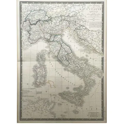 Picture Adrien Brué Geographic map of Italy from the 19th century
