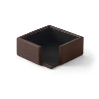 Picture Dark brown leather container for notes