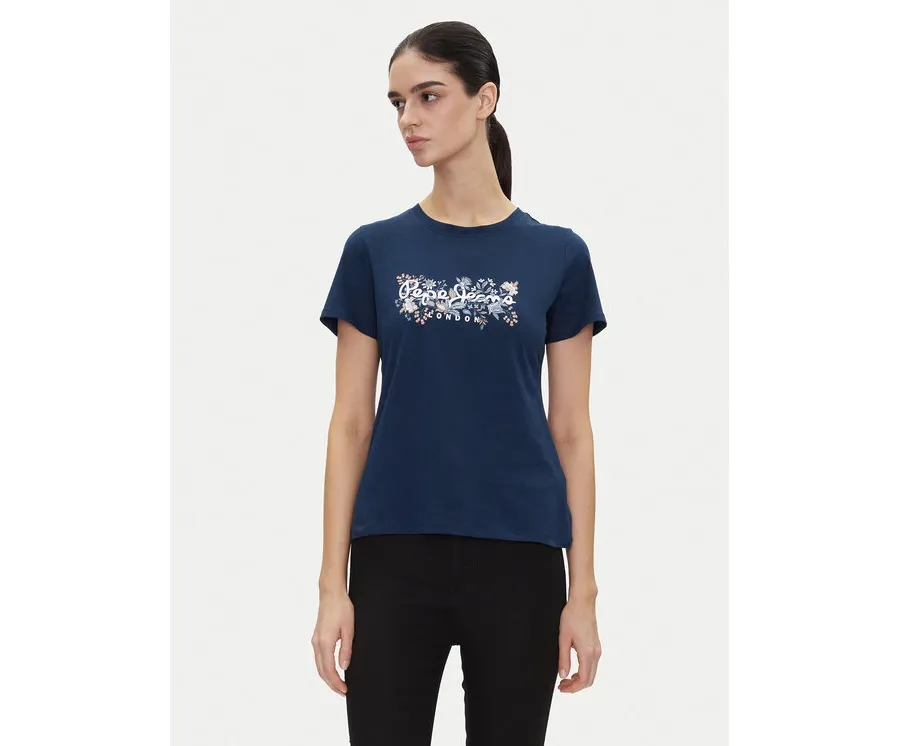 obrazek 1 Pepe Jeans T-Shirt Rosalind PL506034 Granatowy Regular Fit
