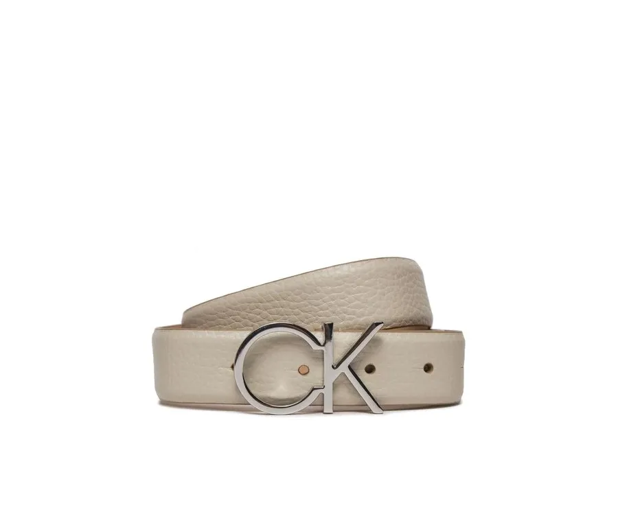 obrazek 1 Calvin Klein Pasek Damski Ck Logo Belt 3.0 Pebble K60K611903 Écru