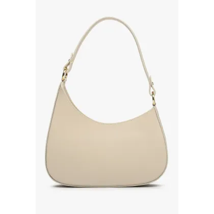 Zdjęcie Estro: Beżowa torebka damska typu shoulder bag ze skóry naturalnej