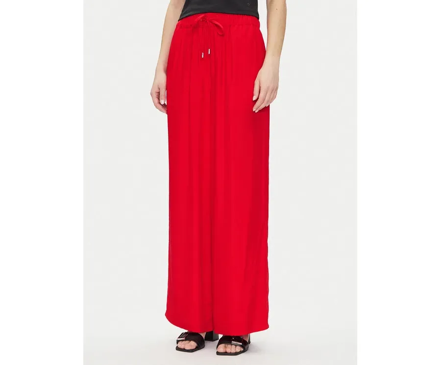 obrazek 1 Calvin Klein Spodnie materiałowe LV044B932G Czerwony Wide Leg