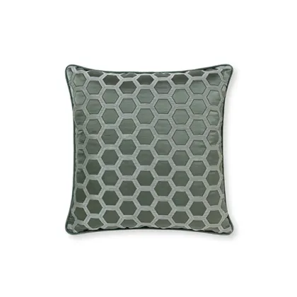 Zdjęcie Zielona poduszka z pięknym, geometrycznym wzorem