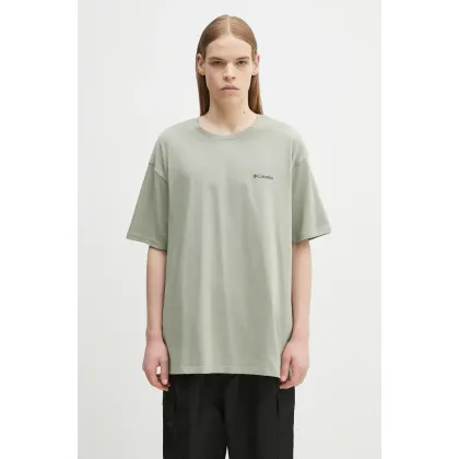 Zdjęcie Columbia t-shirt bawełniany North Cascades kolor zielony z nadrukiem 1834041