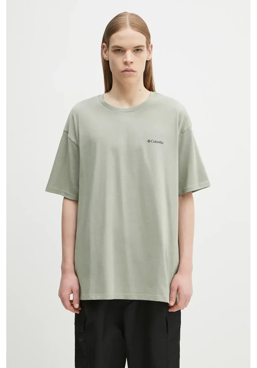 obrazek 1 Columbia t-shirt bawełniany North Cascades kolor zielony z nadrukiem 1834041