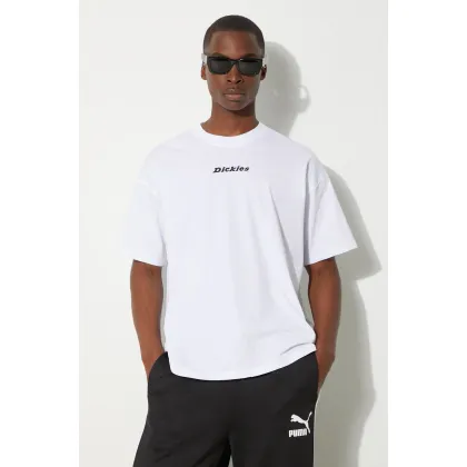 Zdjęcie Dickies t-shirt bawełniany ENTERPRISE TEE SS męski kolor biały z nadrukiem DK0A4YRN