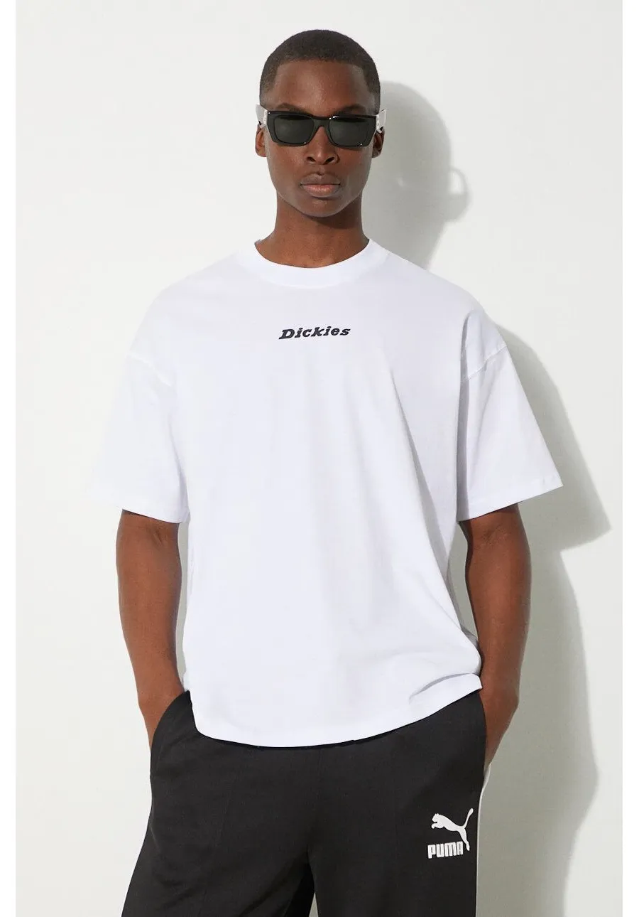 obrazek 1 Dickies t-shirt bawełniany ENTERPRISE TEE SS męski kolor biały z nadrukiem DK0A4YRN