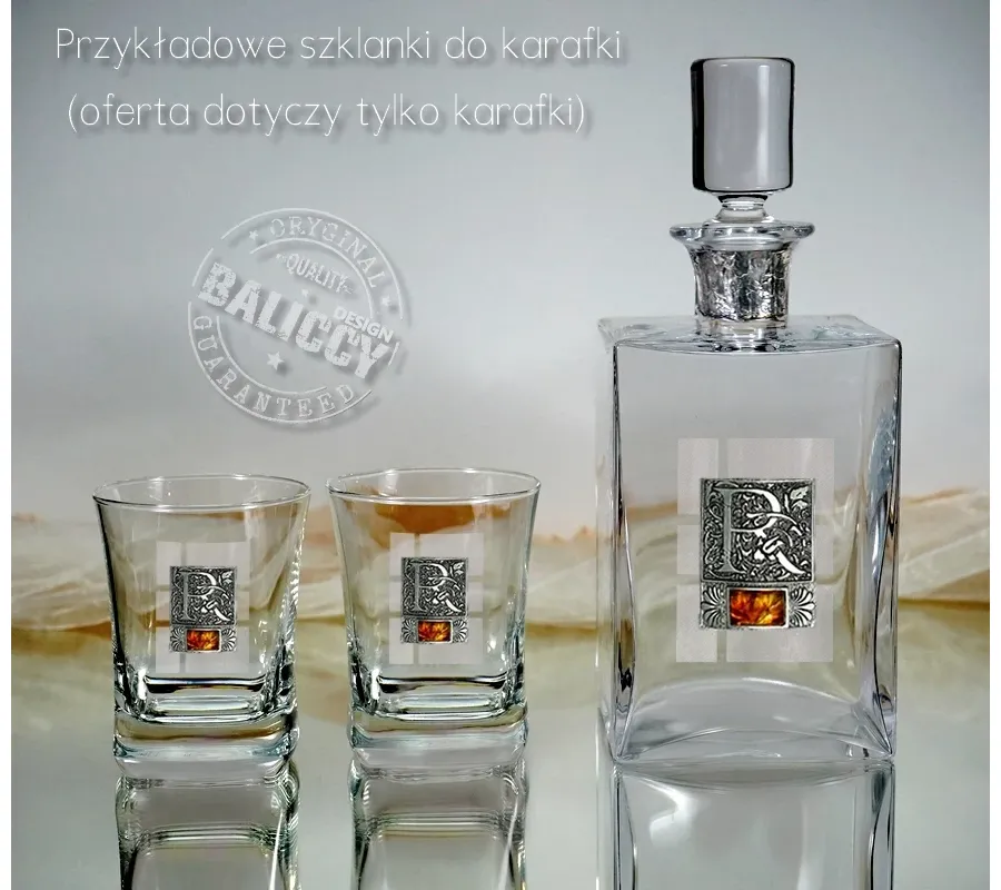 obrazek 5 Karafka do whisky bursztyn z inicjałami
