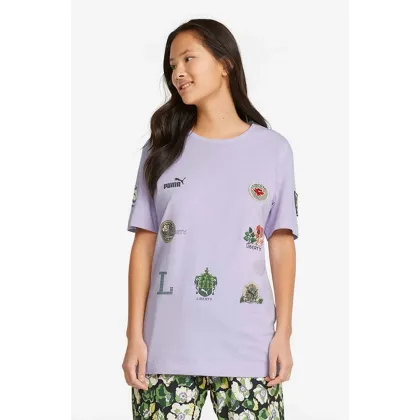 Zdjęcie Puma t-shirt bawełniany Puma x Liberty Badge Tee kolor fioletowy 534049.80-FIOLETOWY