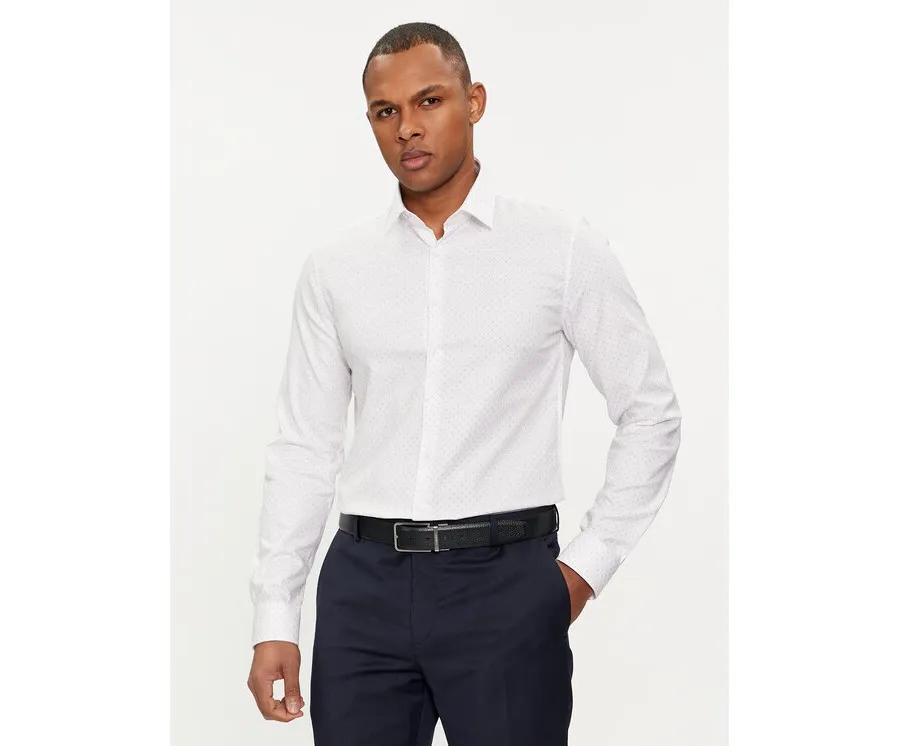 obrazek 1 Calvin Klein Koszula Micro Dot K10K112884 Biały Slim Fit