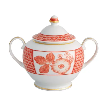 Picture Coralina porcelain sugar bowl from the collection created by designer Oscar de la Renta - Vista Alegre