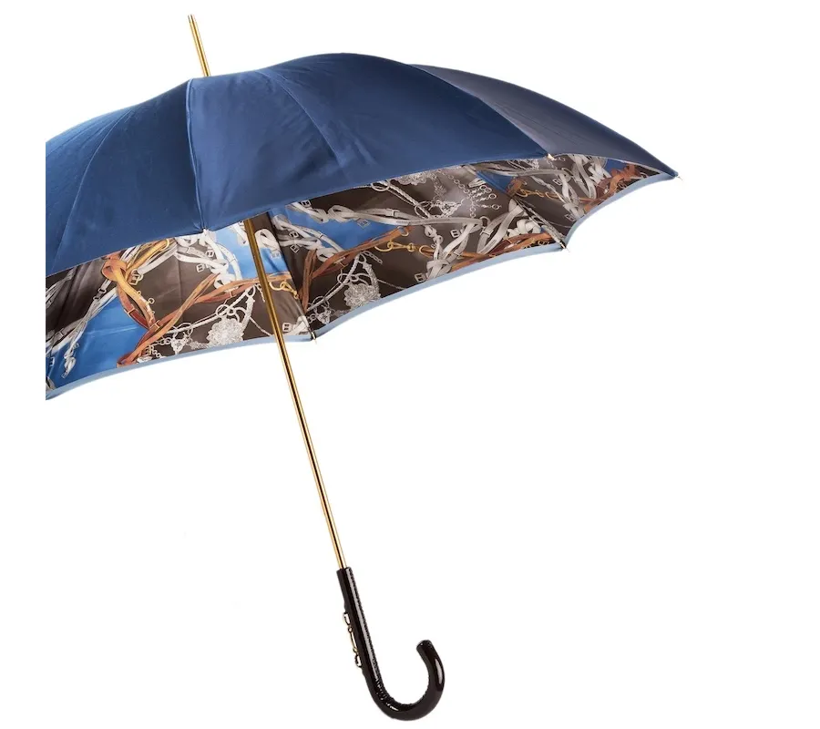 obrazek 7 Elegancki granatowy parasol damski zdobiony oryginalnym motywem – Pasotti