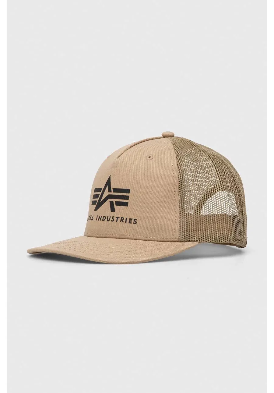 obrazek 1 Alpha Industries czapka z daszkiem kolor brązowy z nadrukiem 186902.14-BRAZOWY