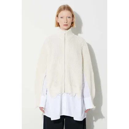 Zdjęcie MM6 Maison Margiela kardigan z domieszką wełny Cardigan kolor czerwony S62HP0009