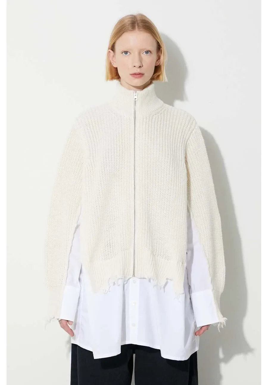obrazek 1 MM6 Maison Margiela kardigan z domieszką wełny Cardigan kolor czerwony S62HP0009