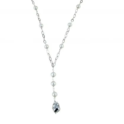Zdjęcie Choker z perełkami w kształcie stożków cm.45