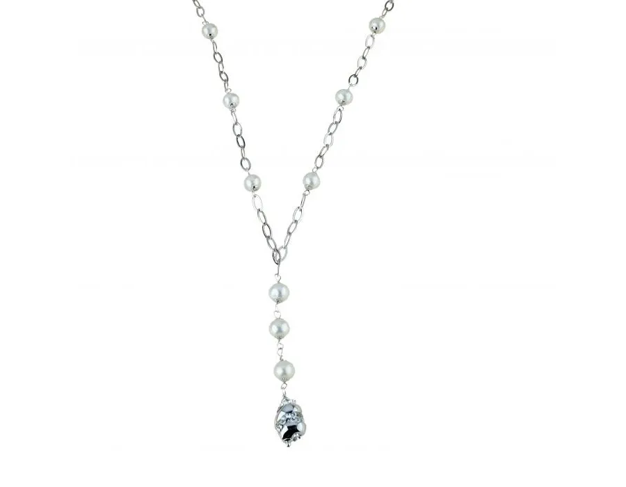 obrazek 1 Choker z perełkami w kształcie stożków cm.45